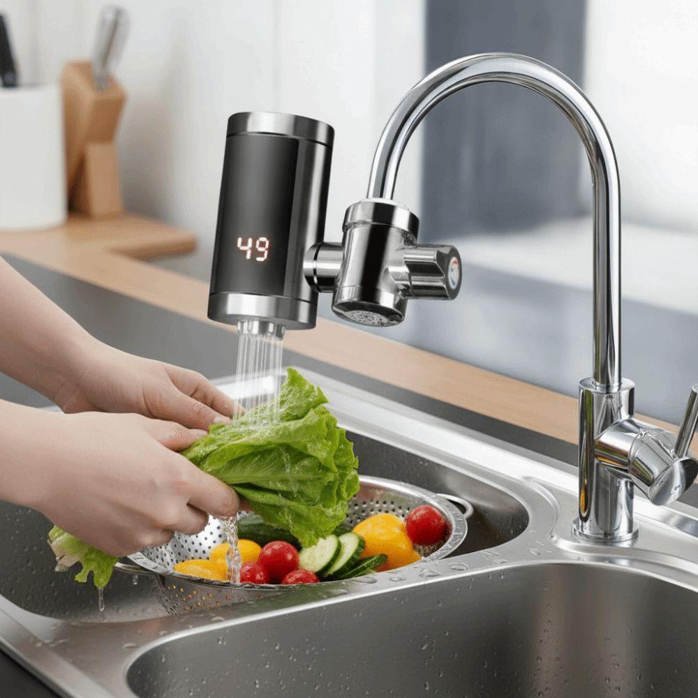 Digital Display Tankless Heaters Temperature Display Heating Faucet Instant Water Heater Cafe