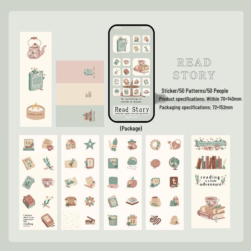 Yi Niao Beautiful Story Retro Sealing Stickers, DIY Journal Decorative Die-Cut Set