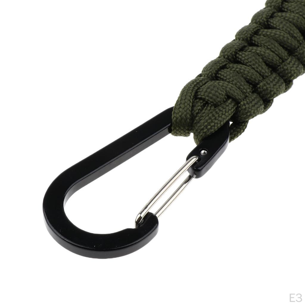 Carabiner Survival Keychain Lanyard Rope Aluminum Alloy Buckle for Hiking Fishing Outdoor