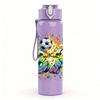 1PC Color Burst Soccer Ball Art Print 750ml Color Plastic Sports Water Bottle Leakproof Flip Straw Lid Suitable for Sports Office Home Use