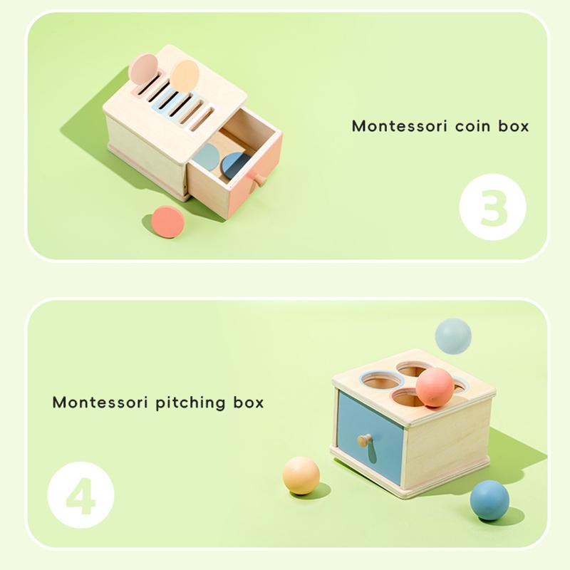 Montessori Wooden Color Shape Sorting Toy Drawer Box Busy Board Matching Game for Kids Fine Motor Skills Training Sensory Toy