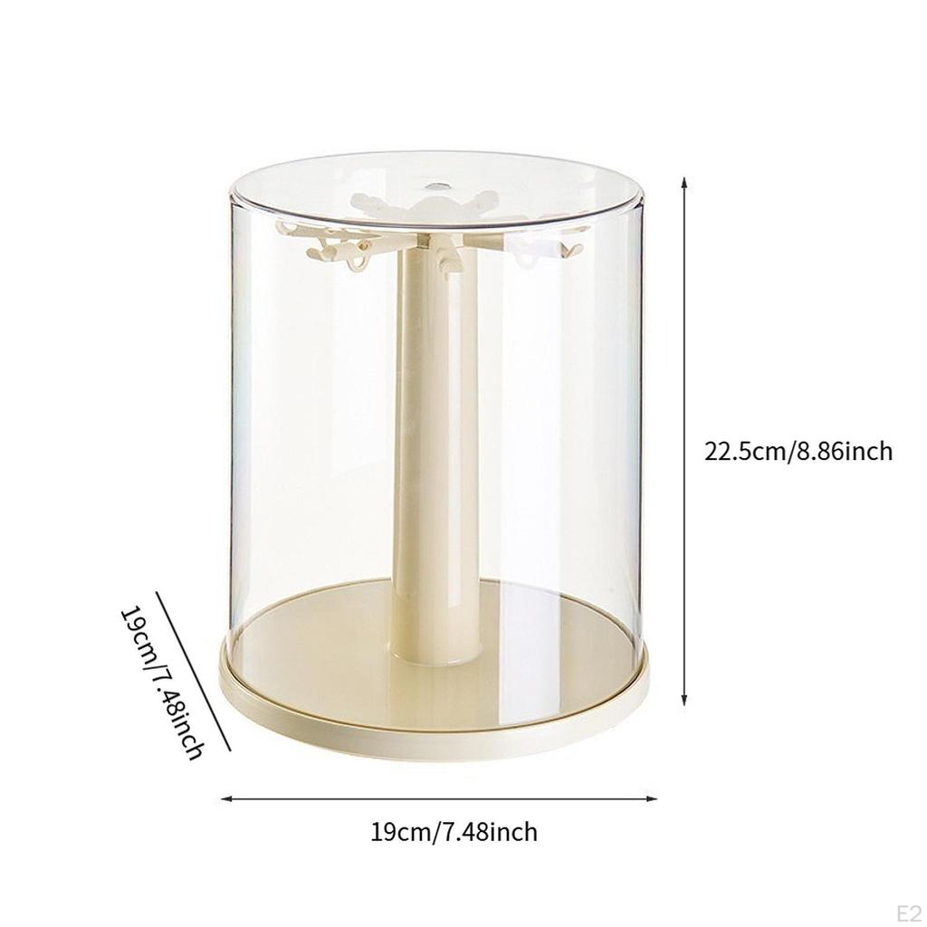 Clear Display Case for Figures Miniature Figurines Organizer Multipurpose 360° Rotatable Doll