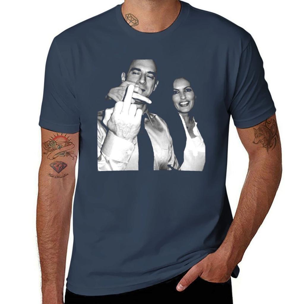 Elliot Stabler And Olivia Benson Middle Finger Funny Vintage Tshirt Plus Size Lightweight Top