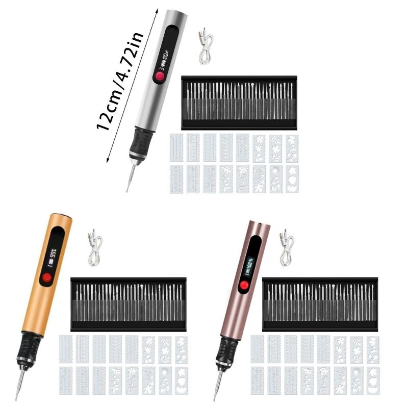 Portable Engraving Pen Featurings High Power Motor Adjustable Gear for Detailed Works On Multiple Materials