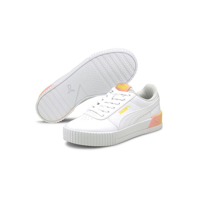 Puma Carina Sports Low-Top Kids Sneakers Kids Sneakers White Yellow 368765-01
