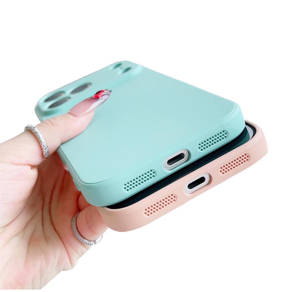 For iphone17Air Phone Case lightweight Liquid Silicone Soft Back Cover for iPhone 12 13 14 15 16 17 Pro Max Mini Plus Cyan blue