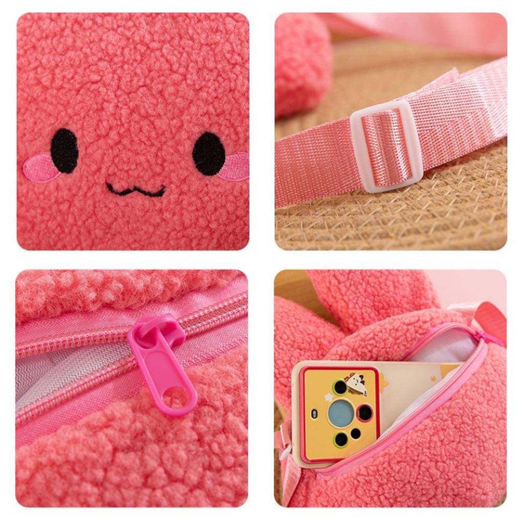 Süße Plüschtasche für Mädchen, Umhängetasche, Kinder-Cartoon-Crossbody-Tasche
