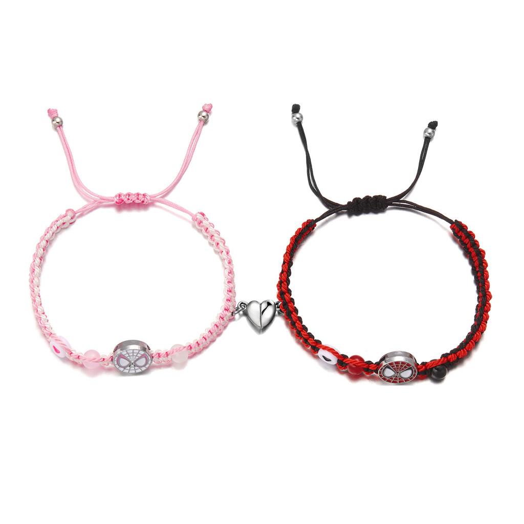 Hello Kitty Batman Handmade Artistic Alloy Couple Bracelet With Animal Motifs For Holiday Wear StyleE