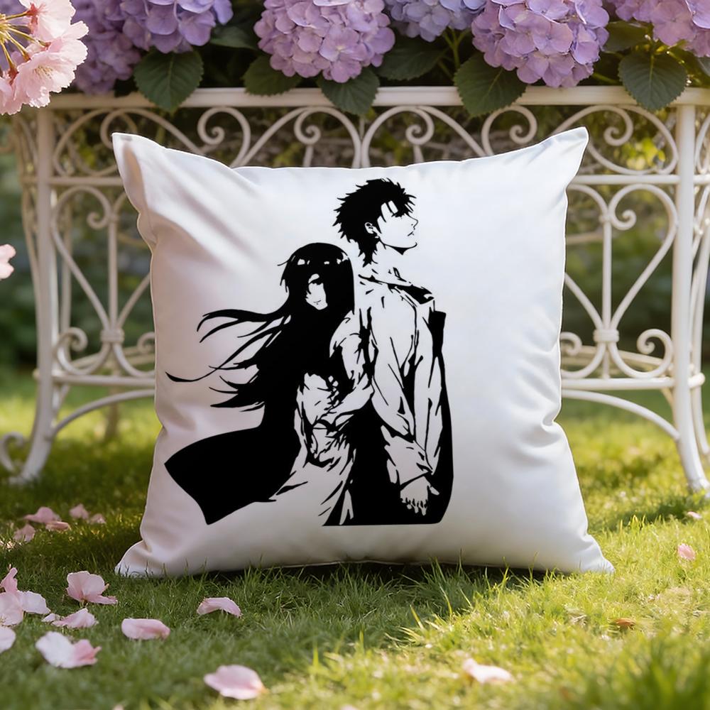 Anime S-Steins Gate Cushion Cover Home & Car Dual-Scene Pillow Cover: Reversible for Premium Comfort