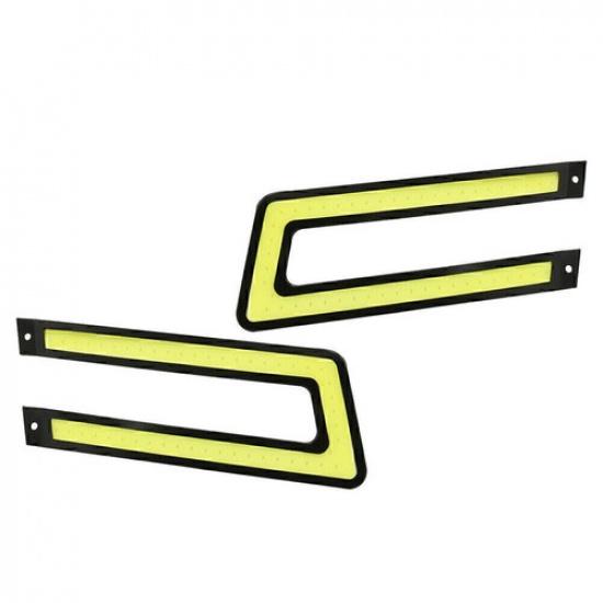 2pcs COB Car Universal DRL LED Daytime Running Light Driving Turn Signal Lamp