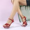 Versatile Wedge Heel Sandals Women's Summer New Sexy Crystal Transparent High Heels Heel Wedge Heel Sandals