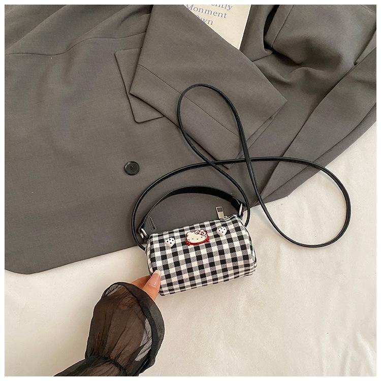 

Новая высококачественная и милая портативная женская сумка-мессенджер, клетчатая контрастная расцветка, красный конверт, иностранный стиль, легкая и модная сумка через плечо