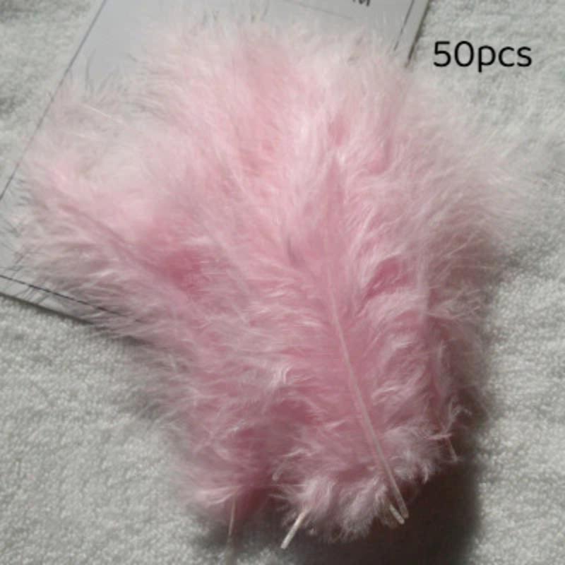 50Pcs Premium Soft Turkey Marabou Feathers Fluffy Craft Feathers for Kids Art Project Birthday Party Decor