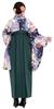 KYOETSU Gorgeous Hakama Set for Graduation Ceremonies Gorgeous Floral Size Women's (Size A) (1. Indigo-Purple Design, M)