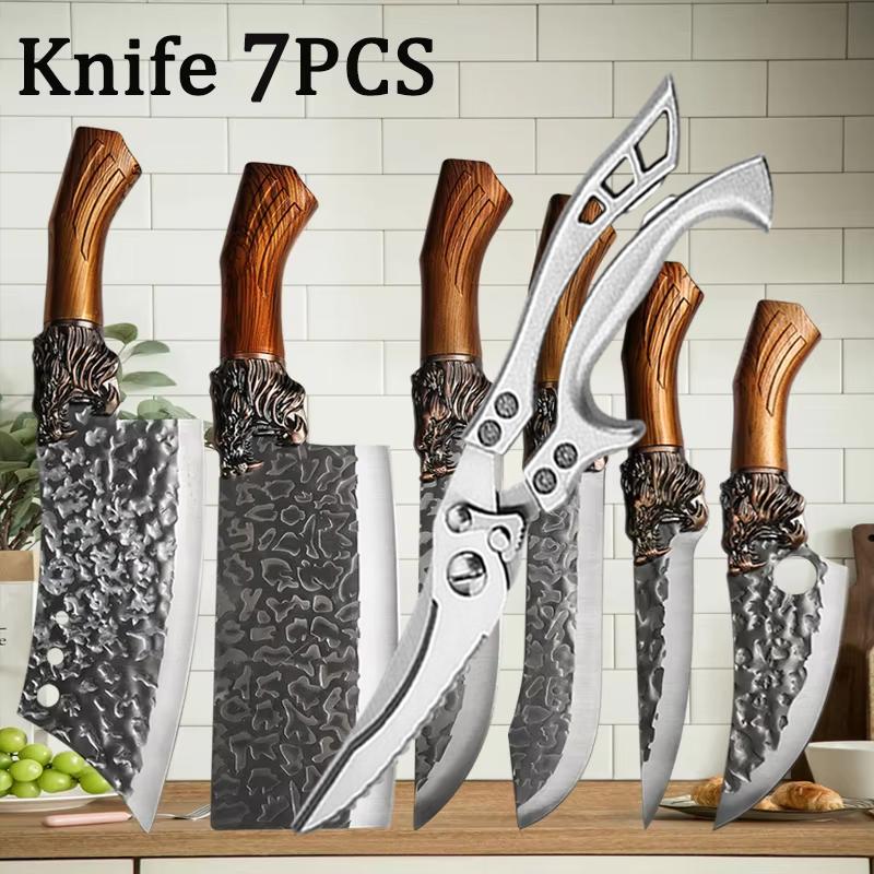 Stainless Steel Kitchen Knife Professional Boning Knife Meat Cleaver Butcher Fruit Knife Utility Cooking Slicing Knife Tool