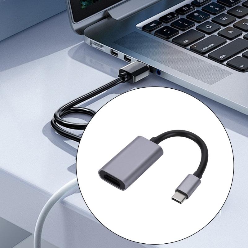 Aluminum USB C to HDTV Adapter Type C to HDTV Adapter 4K@30Hz Video Sound Sync Screen Converters Heat Dissipation