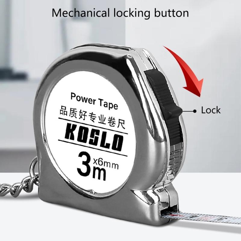 Compactly 3Meter Carbon Steel Measuring Tape with Carabiner Lightweight ABS Housing For Precise Measurement Tool