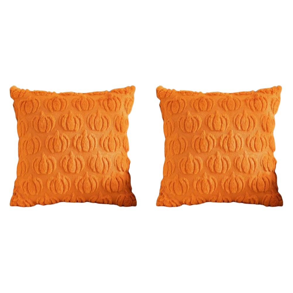 2Pcs Ghost Pumpkin Pillowcase Plush Faux Fur Pillowcase Washable Soft Ghost Pumpkin Pillow Cover Halloween Festive Decoration