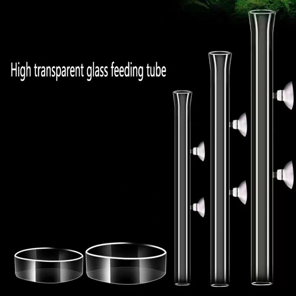 With Suction Cup Aquarium Fish Tank Feeder Set Transparent Shrimp Feeding Tube New Feeder Bowl