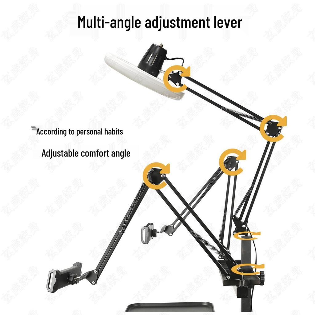 X4 Multifunctioneel Tattoo Werkstation Lamp Trolley: Verstelbare, Verplaatsbare, Opvouwbare Make-up & Schoonheidstool Plank