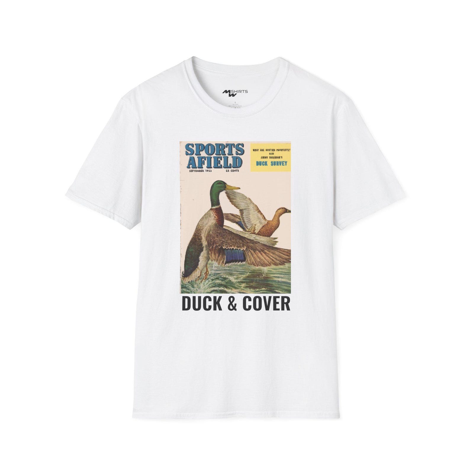 Duck and Cover/ Vintage Sports Afield-Inspired T-Shirt/ Unisex Softstyle T-Shirt XL