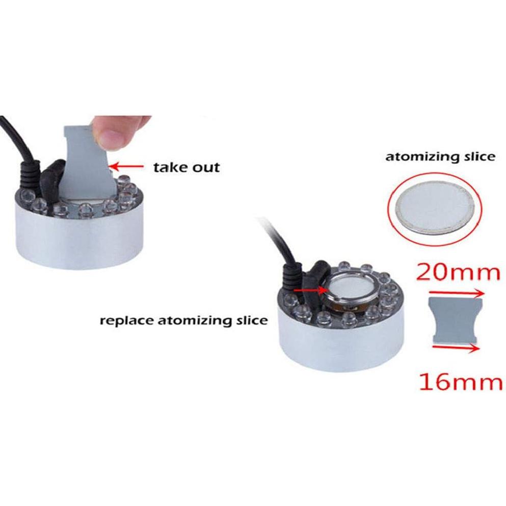 16MM Ultrasonic Mist Maker Disk Fogger Replacement Ceramics Discs for Humidifier Parts with Replacement Tool Silver Color