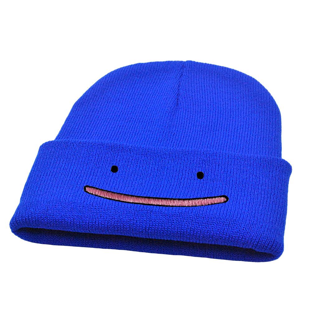 Cartoon Animation Ditto Beanie Mütze Bestickte Smiley Strickmütze Warme Hip Hop Mütze