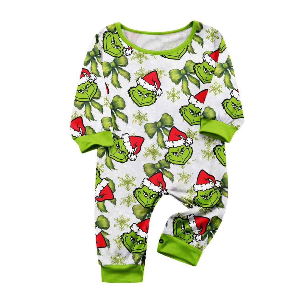 Christmas Print Cute Family Set Pajamas, Home Clothes, Family Set Long Sleeve Top Pants Set