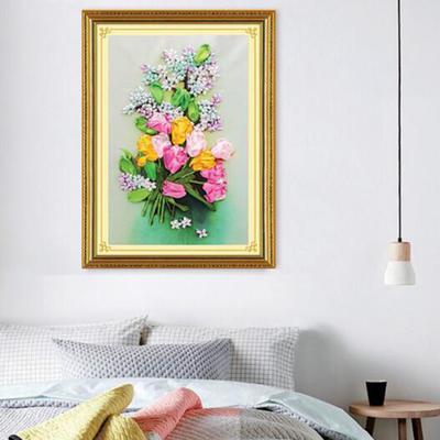Band Stickerei Kits DIY Tulpe Blume Malerei Kit gestempelt Kreuzstich