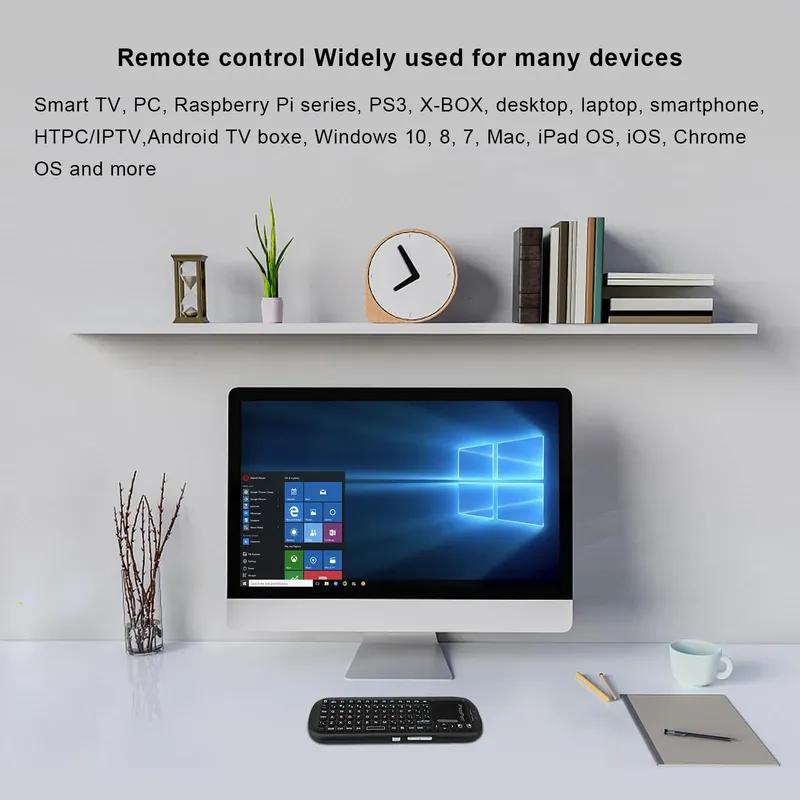 Mini Bluetooth 2.4GHz bezdrátová klávesnice s touchpadem myší Combo pro Android TV Box/PC/Tablet/PS4/Raspberry Pi 3/HTPC