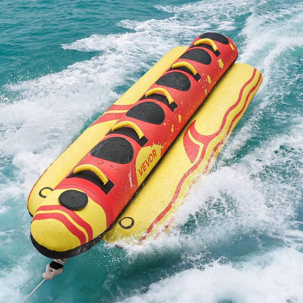 Schleppbare Schläuche zum Bootfahren, 5 Personen Schlauchboote und Schleppboote, 385 kg Kapazität Wassersport Schlauch zum Ziehen mit dem Boot - mit Voll-Nylon-Abdeckung,