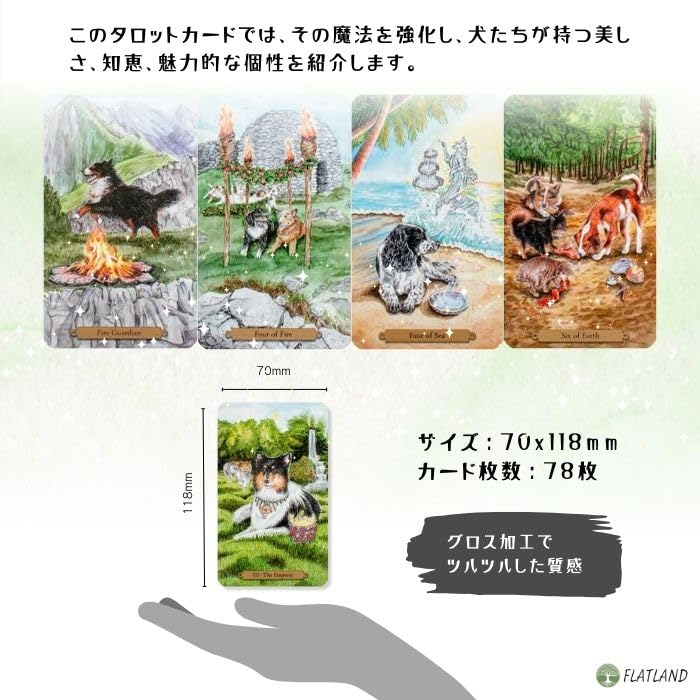 Magical Dogs Tarot, Tarot Reading Instructions, Japanese Instruction Manual Included, Authentic Tarot Cards, 78 Dog Cards