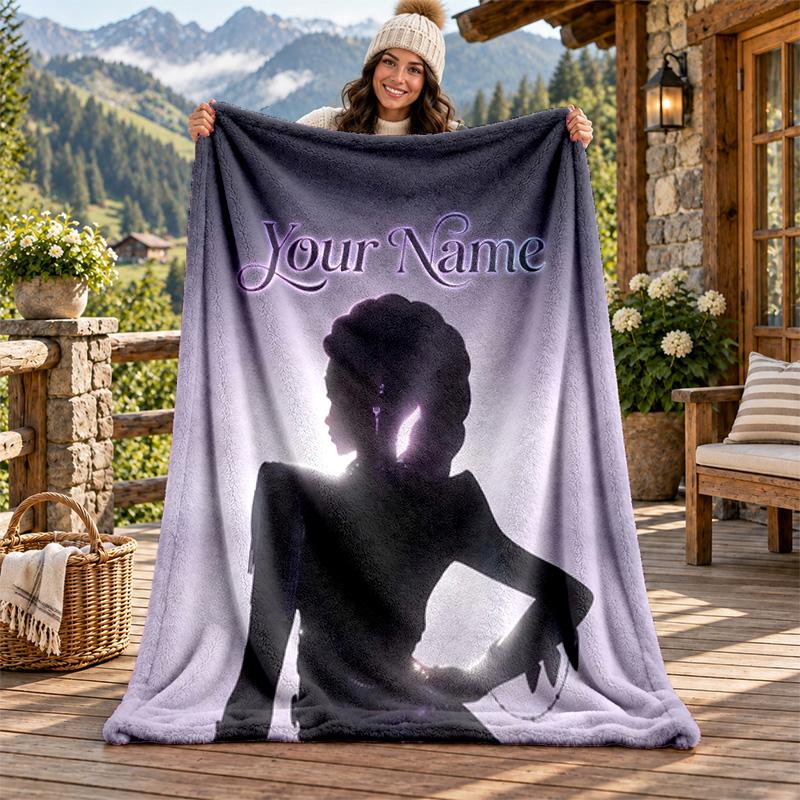 Kpop Demon Hunters Custom Name Flannel Blanket Personalized Soft Warm Plush Throw Blanket Customized Gift for Family Friends