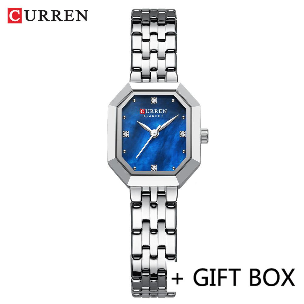 CURREN Women Watch Brand Luxury Casual Lady Girl Wristwatch Elegant Stainless Steel Bracelet Original Female Clock Clear 9108