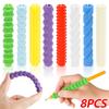 8Pcs Textured Silicone Pen Grips Children Student Pencil Aid Grip Set Reusable Sensory Pencil Sleeve Handwriting Pen Sleeve Tool