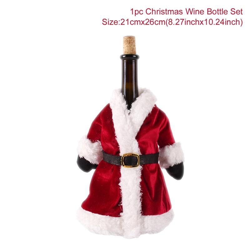 Christmas Wine Bottle Cover Merry Christmas Decorations For Home Christmas Ornament Xmas Table Decor New Year 2026 Navidad Gift