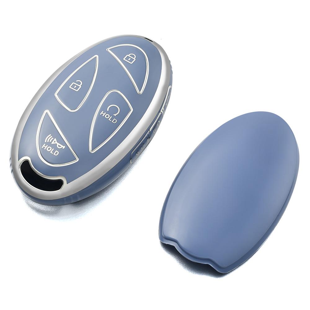 SKCW6 7 Buttons New TPU Car Remote Key Case Cover Shell for Hyundai Ioniq 6 Grandeur GN7 Kona 2023 Auto Key Protective Case Gold Edge