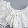 Decorative Embroidery Neckline Double-Layer Fake Collar Shawl Accessories Elegant Ruffle Scarf Lace Up Detachable Capelet