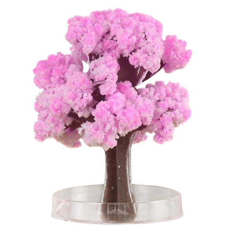 Mini Magic Sakura Miniature Tree DIY Crystal Growing Paper Plantas Miniatura Ornaments Decor Novelty Boy Girls Gift Science Toys