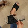 Thick-bottomed muffin slippers women's summer new fashion belt buckle open-toed cool slippers women