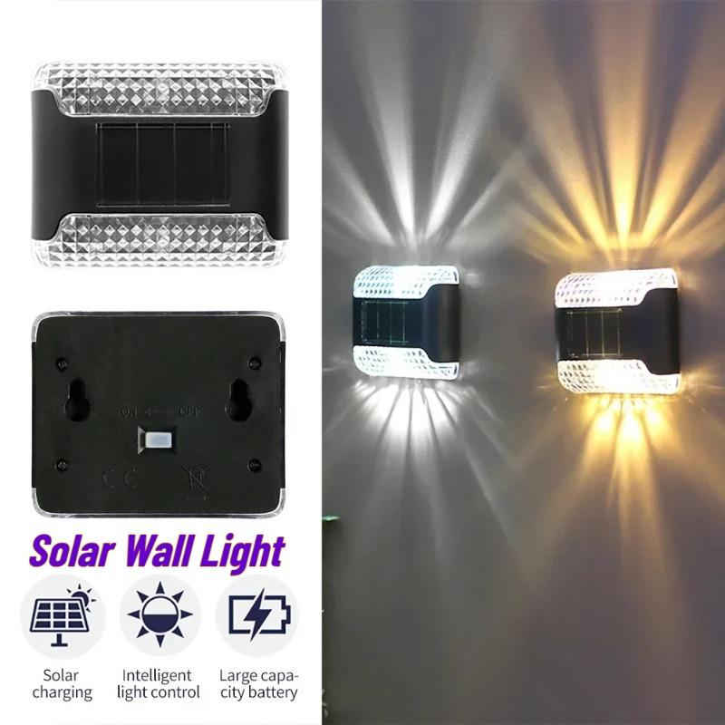 Waterproof LED Solar Lamp Outdoor Garden Ambient Lighting Decoration Up & Down Lights Stair Yard Fence Color Change Wall Light