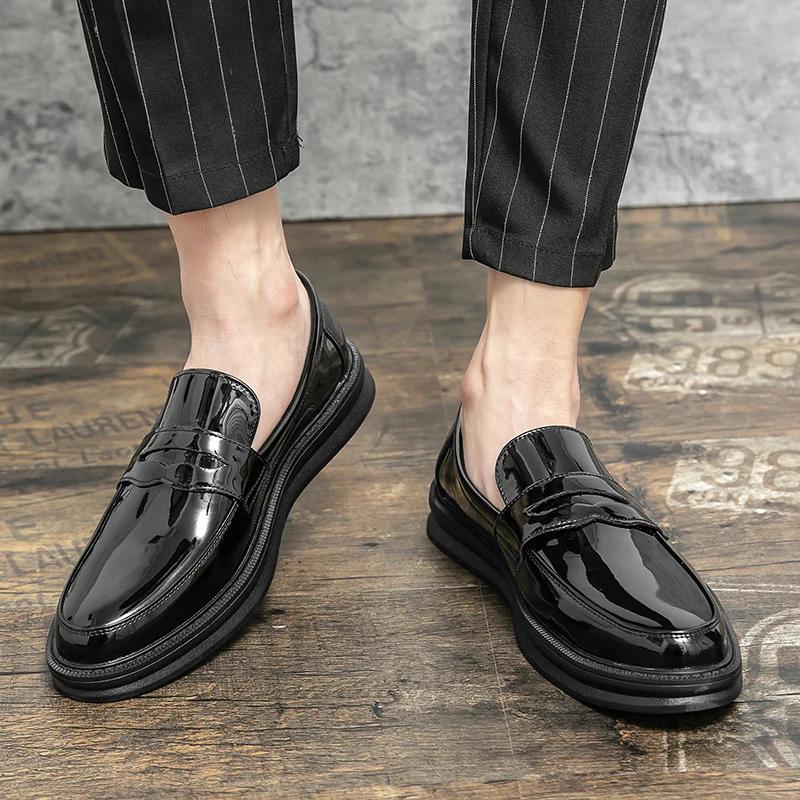 Trendy Designer Style Comfortable Shoes Luxury Brand Low Heeled White Loafers Leather Leisure Fashionable Nightclub Music Shoes