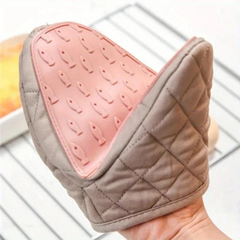 1PC Silicone Anti-hot Clamp Oven Gloves High Temperature Oven Gloves Oven Microwave Oven Handheld Warm Glove Clamp Kitchen