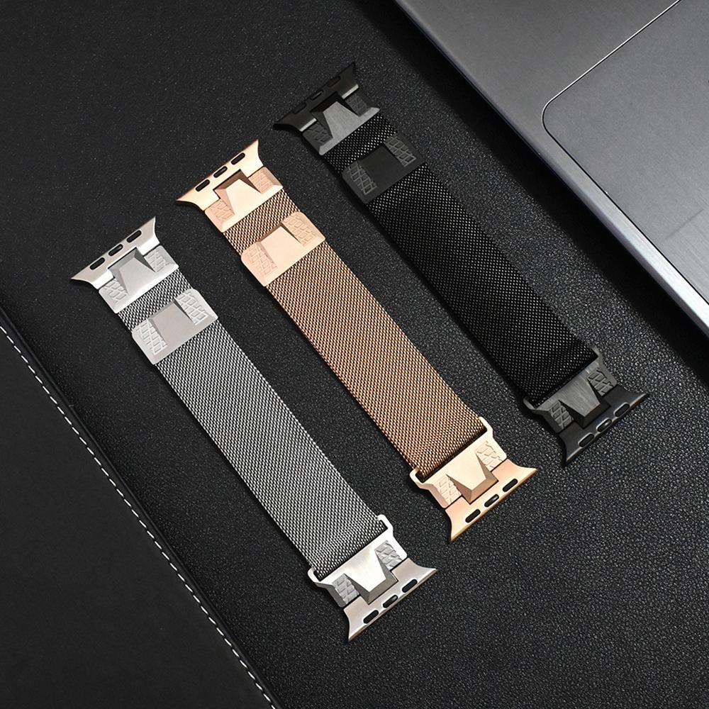 Magnetic Milanese Band for Apple Watch Ultra 3 2 49mm 11 10 46mm Luxury Loop Strap for iWatch Series 9 8 7 Se 45mm 44mm Bracelet