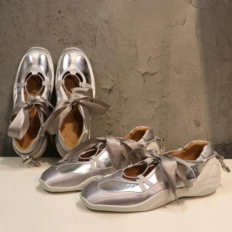Balerini de modă Pantofi de antrenament germani 2025 Pantofi noi de lux pentru femei Curea fluture Pantofi Mary Jane Adidași de balet