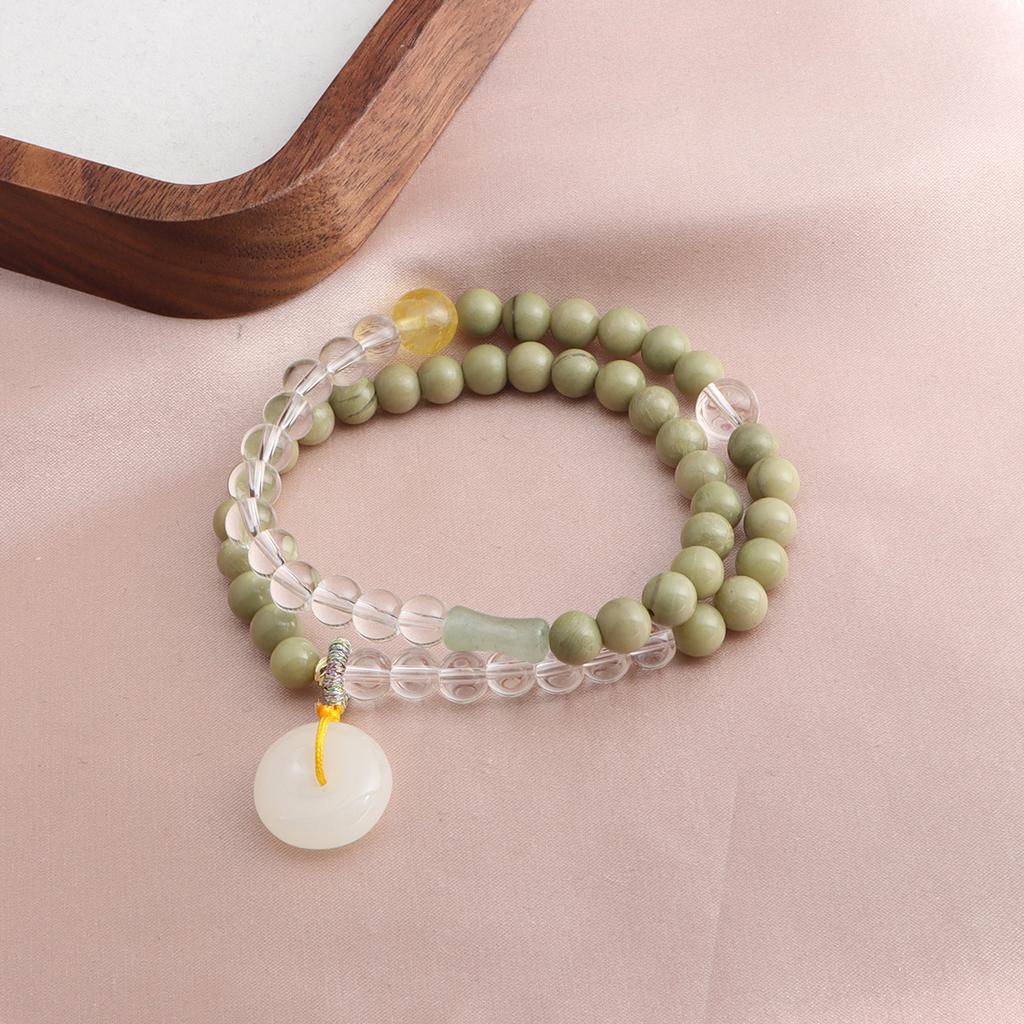 New Chinese bracelet amethyst Myanmar jade sun stone chalcedony safety buckle double circle crystal bracelet versatile bracelet