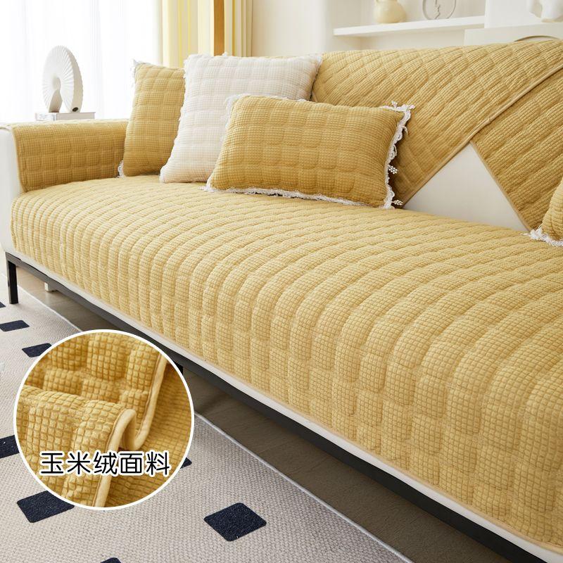 Modern Simple Sofa Cover Cotton Non-Slip Living Room Sofa Cushion Fabric Dust-Proof Furniture Protection Cushion Universal