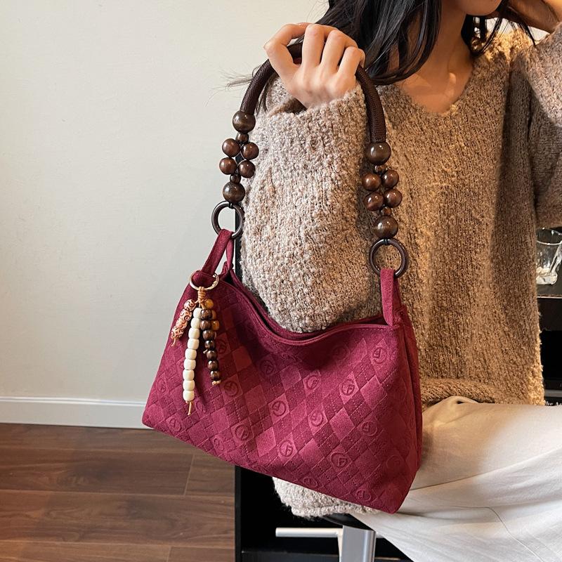 Premium retro underarm bag women's 2025 new trendy fashion suede shoulder bag large capacity tote bag