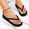 Women's European & American High Heel Wedge Flip-Flops - Summer Outdoor Thick Sole Beach Sandals