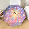 Rainbow Fireworks Happy Face Umbrella: Automatic Opening & Closing, Outdoor Protection, Lightweight Travel Accessory, Durable Gift for Any Occasion